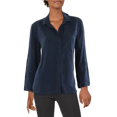 Bella Dahl Womens Tencel Collared Button-down Top In Blue