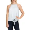 Bella Dahl Womens Tie Front Animal Print Halter Top In Multi