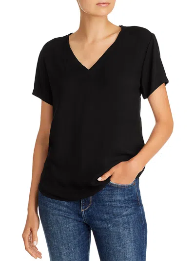 Bella Dahl Womens V-neck Tee Pullover Top In Black