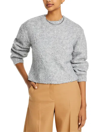 Bella Dahl Womens Wool Blend Ribbed Trim Crewneck Sweater In Multi