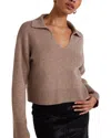 Bella Dahl Pullover Sweater With Collar In Heather Fawn In Brown