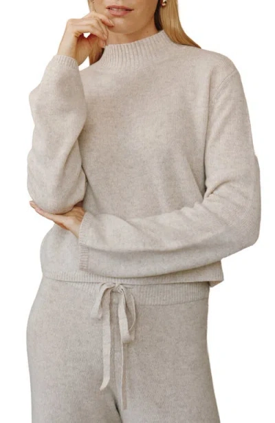 Bella Dahl Wool & Cashmere Mock Neck Sweater In Neutral
