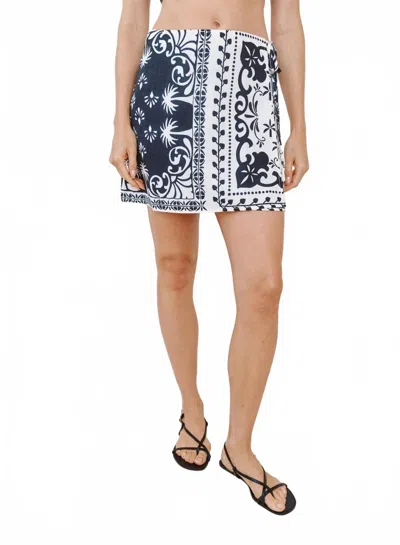 Bella Dahl Wrap Mini Skirt With Sash In Tropical Bandana Print In Multi