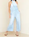 Bella Dahl Wrap Neck Halter Jumpsuit In Multi