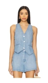 Bella Dahl Wren Vest In Sea Breeze Wash