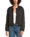 Bella Dahl Wynter Quilted Bomber Jacket In Black