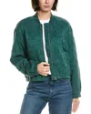 Bella Dahl Wynter Quilted Bomber Jacket In Green