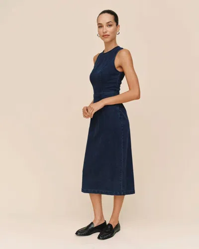 Bella Dahl Zip Back Denim Midi Dress In Artic Wash In Transparent