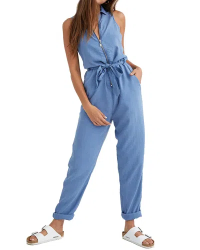 Bella Dahl Zip Front Jumpsuit In Blue