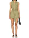 Bella Dahl Zip Front Romper In French Olive In Green