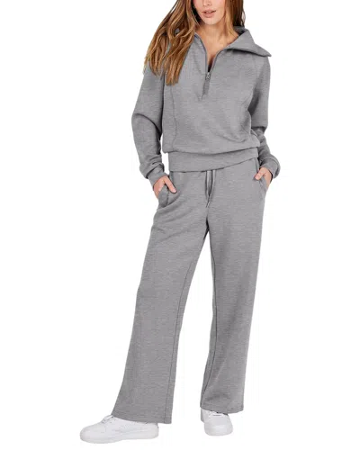 Bella Desert 2pc Sweatshirt & Pant Set In Gray