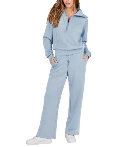 Bella Desert 2pc Sweatshirt & Pant Set In Blue