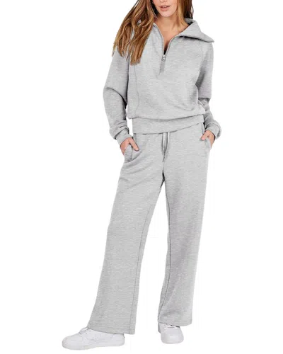 Bella Desert 2pc Sweatshirt & Pant Set In Gray