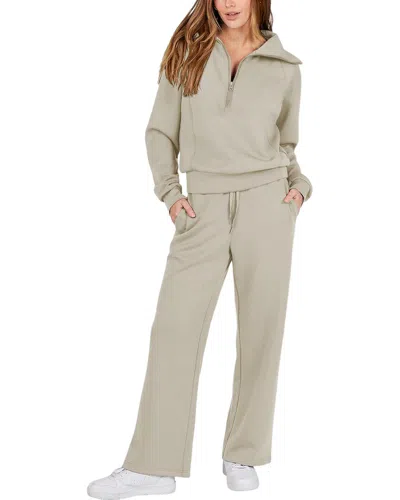 Bella Desert 2pc Sweatshirt & Pant Set In Green