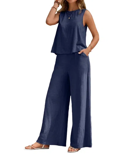 Bella Desert 2pc Top & Pant Set In Blue