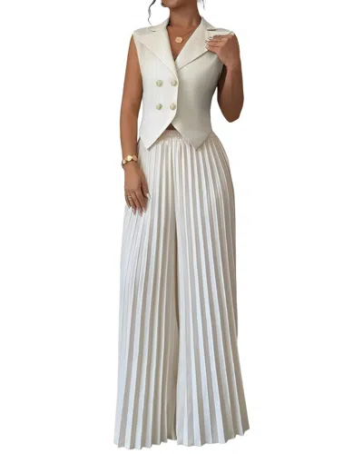 Bella Desert 2pc Vest & Pant Set In White