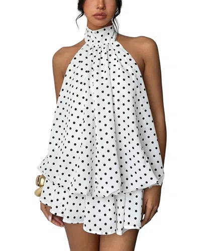 Bella Desert Halter Mini Dress In White