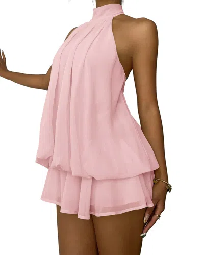 Bella Desert Halter Mini Dress In Pink