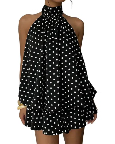 Bella Desert Halter Mini Dress In Black