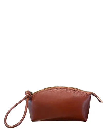 Bella Desert Leather Clutch In Brown