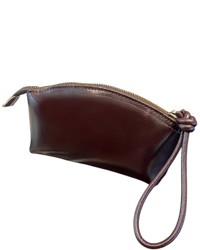 Bella Desert Leather Clutch In Brown
