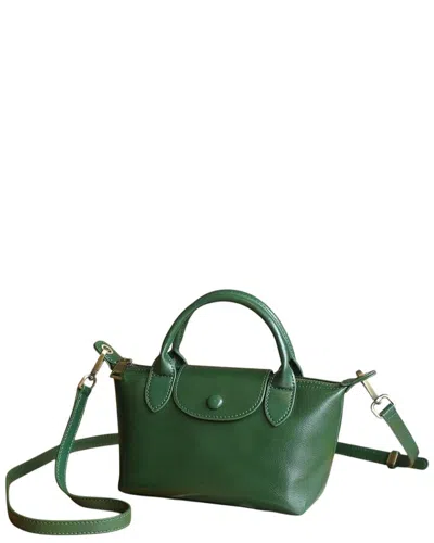 Bella Desert Leather Crossbody In Green