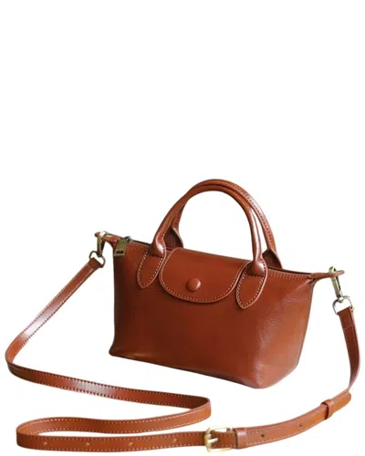 Bella Desert Leather Crossbody In Brown