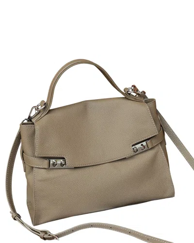 Bella Desert Leather Satchel In Gray