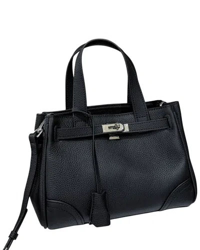 Bella Desert Leather Satchel In Black