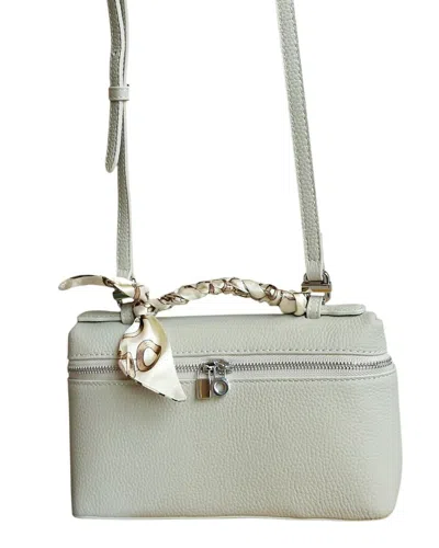 Bella Desert Leather Shoulder Bag In White