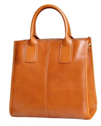 Bella Desert Leather Tote In Brown