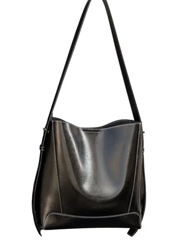 Bella Desert Leather Tote In Black