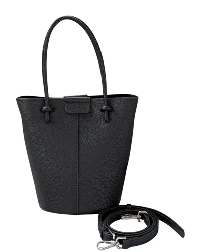 Bella Desert Leather Tote In Black