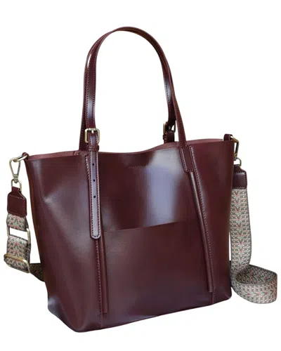 Bella Desert Leather Tote In Purple