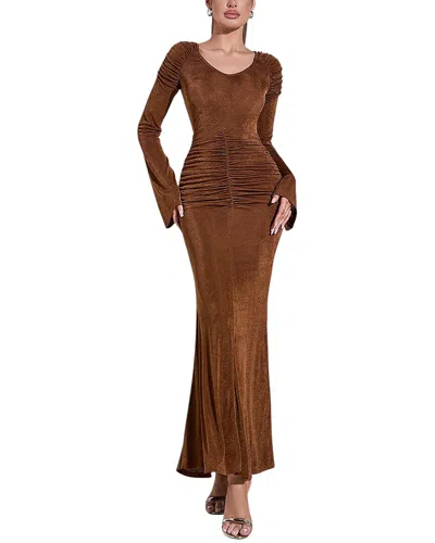 Bella Desert Maxi Dress In Brown