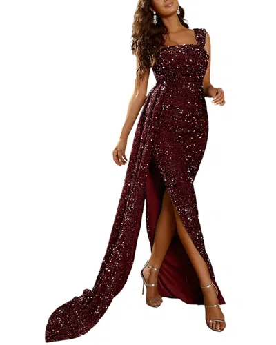 Bella Desert Maxi Dress In Burgundy