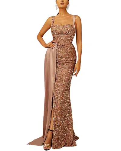 Bella Desert Maxi Dress In Gold