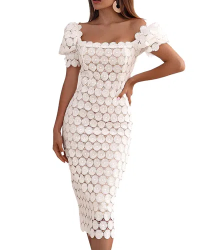 Bella Desert Midi Dress In White