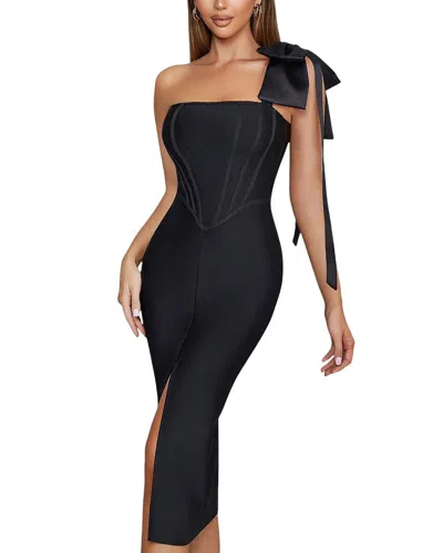 Bella Desert Midi Dress In Black