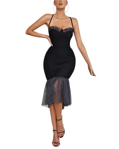 Bella Desert Midi Dress In Black