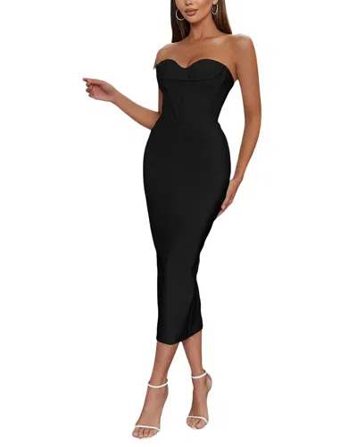 Bella Desert Midi Dress In Black