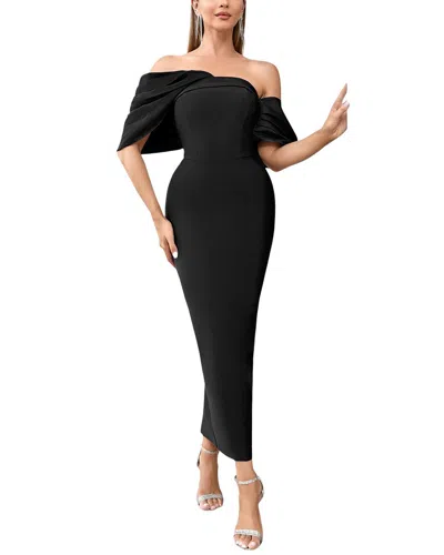 Bella Desert Midi Dress In Black