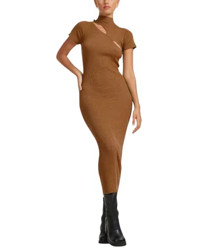 Bella Desert Midi Dress In Brown