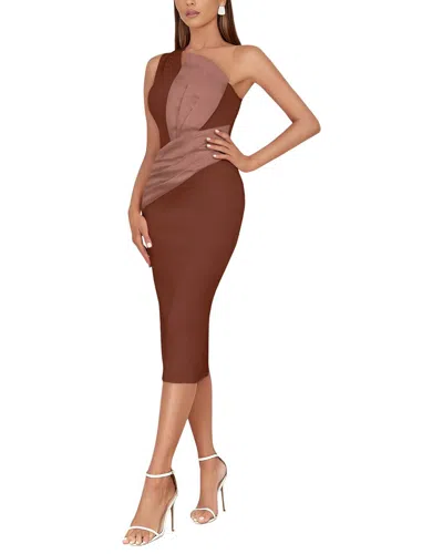 Bella Desert Midi Dress In Brown