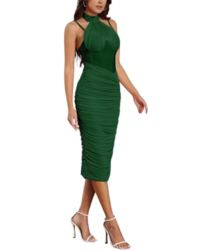 Bella Desert Midi Dress In Green