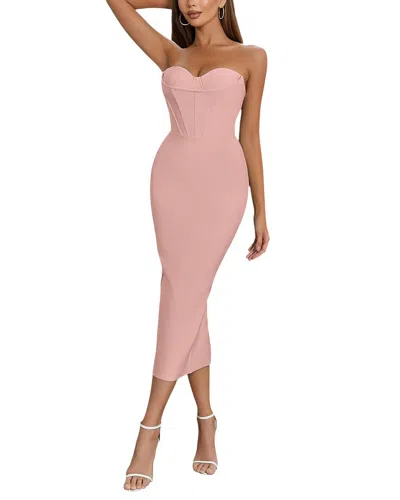 Bella Desert Midi Dress In Pink