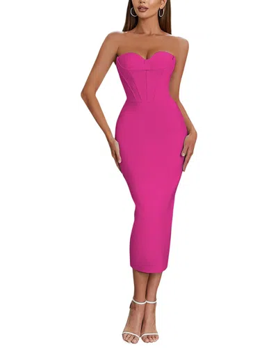 Bella Desert Midi Dress In Pink