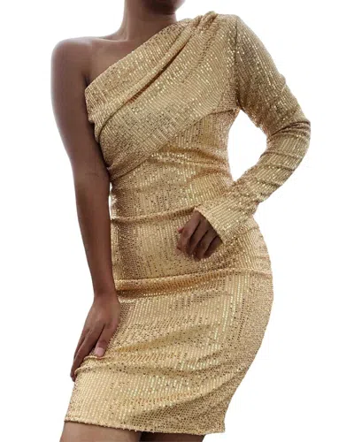 Bella Desert Mini Dress In Gold