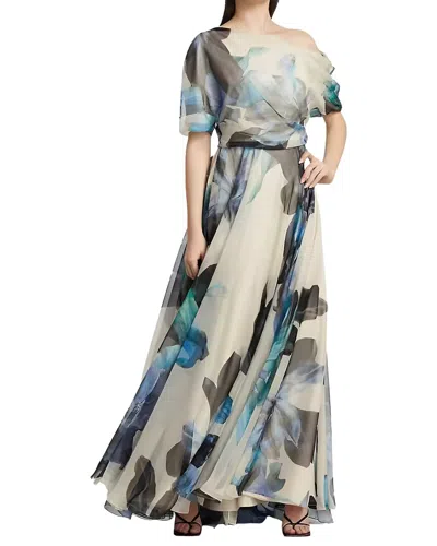 Bella Desert Short Sleeve Maxi Dress In Multicolor Floral Print