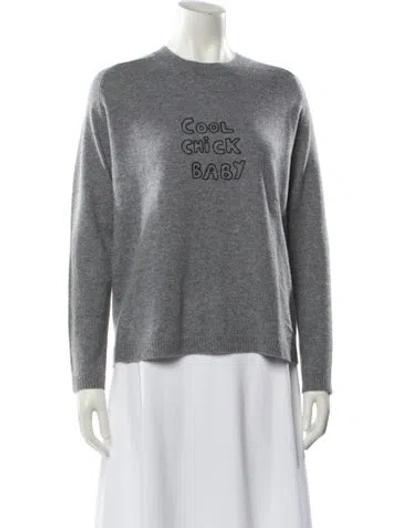 Pre-owned Bella Freud Cashmere Graphic Print Sweater In Gray